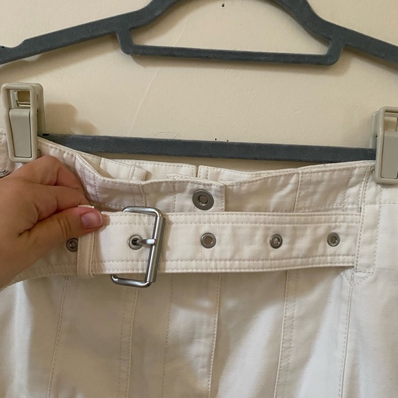 3.1 PHILLIP LIM OFF WHITE BELTED CARGO POPLIN MIDI SKIRT 100% COTTON - Picture 6 of 12